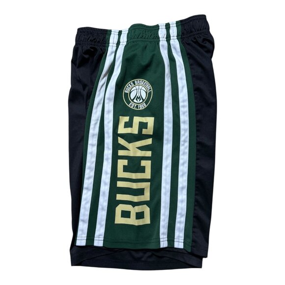 Milwaukee Bucks UNK Men's Basketball Shorts Black Green NBA Men's Size Small - Picture 2 of 3